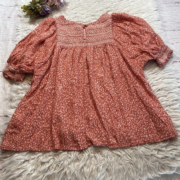 Anthropologie Dolan Rebecca Dot Smocked Short Sleeve Top sz S - Picture 10 of 11